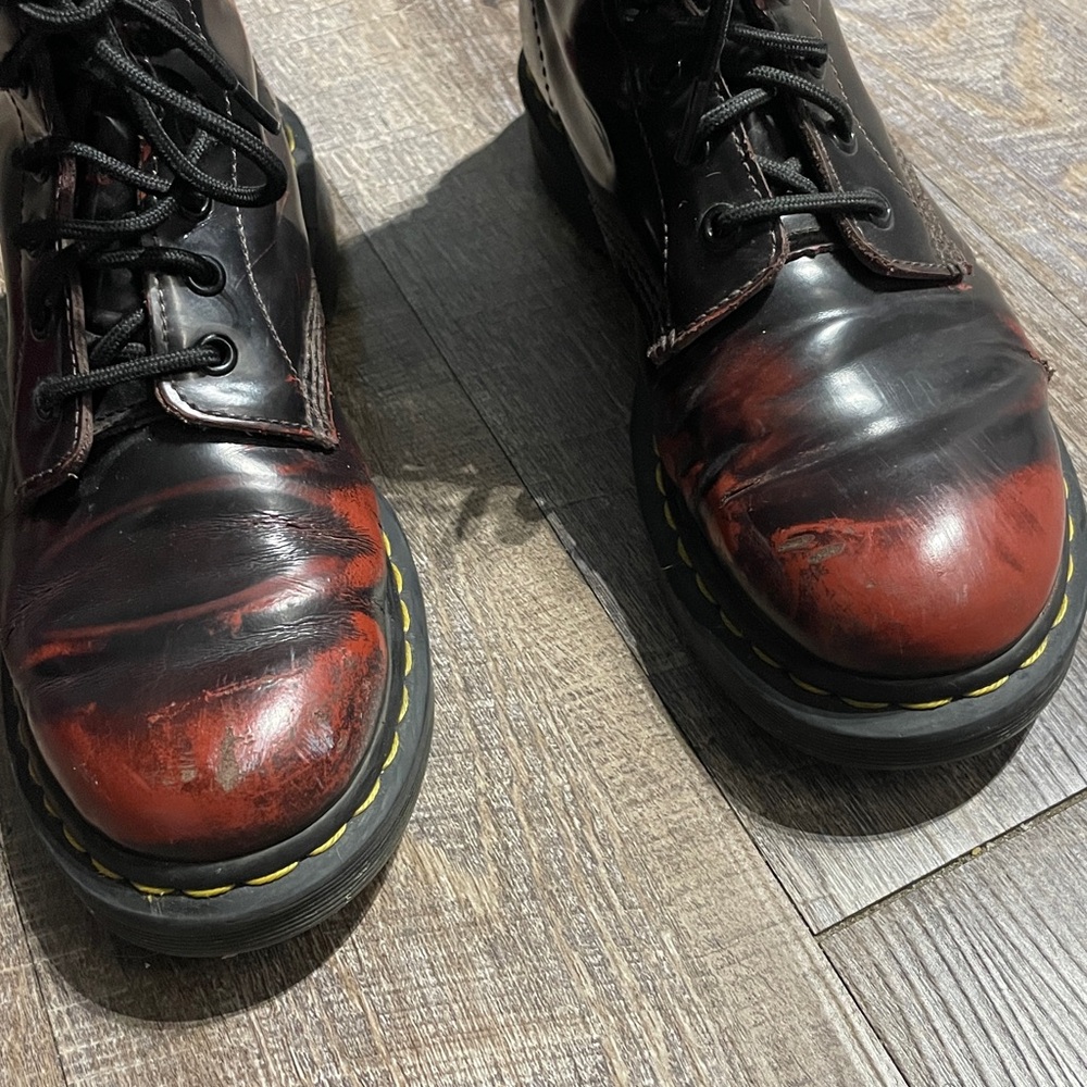 Dr. Martens Originals Cherry Arcadia Patent Leather Lace Up Boots - Picture 4 of 10